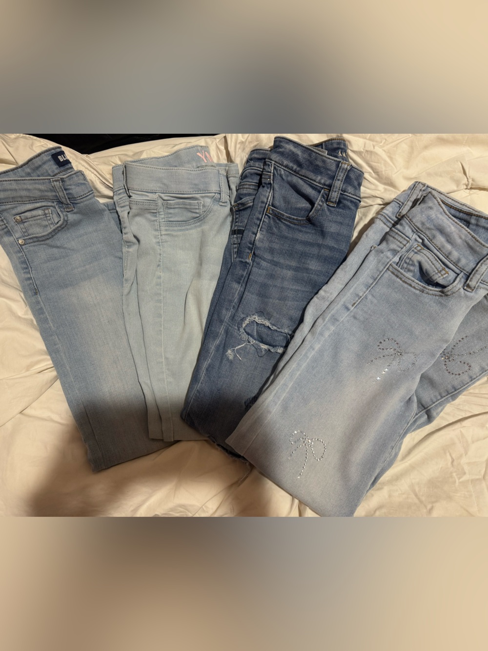Variety selection of kids denim jeans
